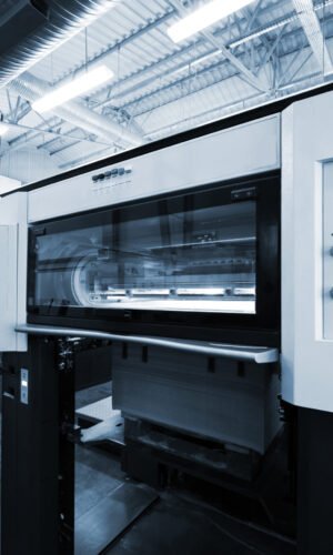 The equipment for a press in a modern printing house